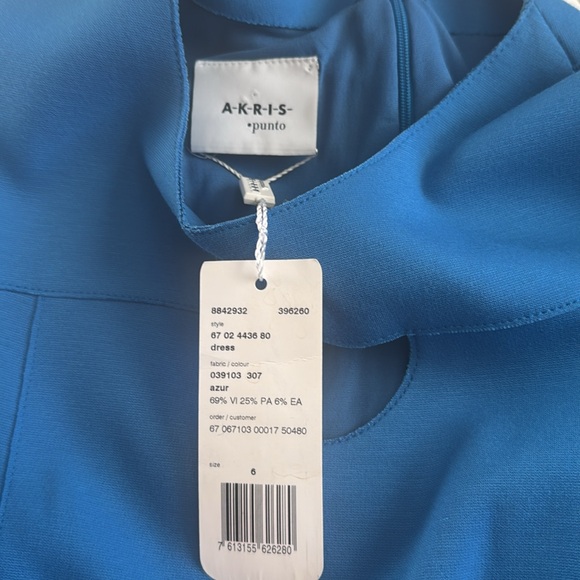 Elegant Blue Akris Punto Women's Dress - Picture 9 of 9